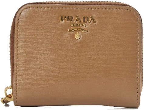 Prada Portamonete Vitello Move Caramel Beige Leather Zip .